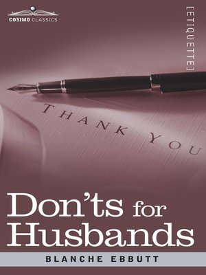 cover image of Don'ts for Husbands